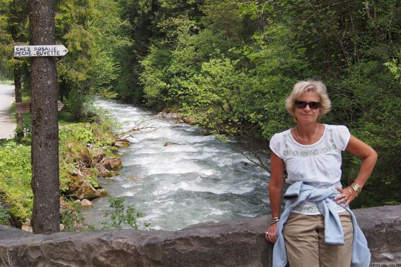 Walking by the gushing mountain streams
