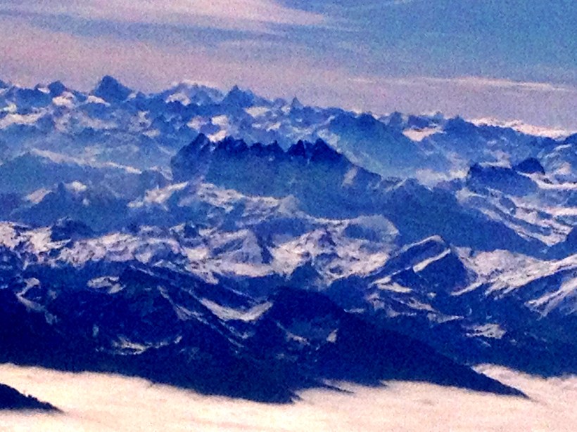 The Dents du Midi - and CHampery -  from Finnair