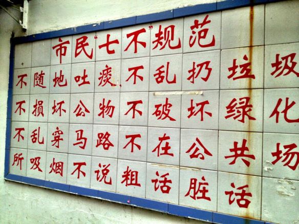 The Nine Nos, just to remind you this is an authoritarian state! (Don't do this, Dont do that!)