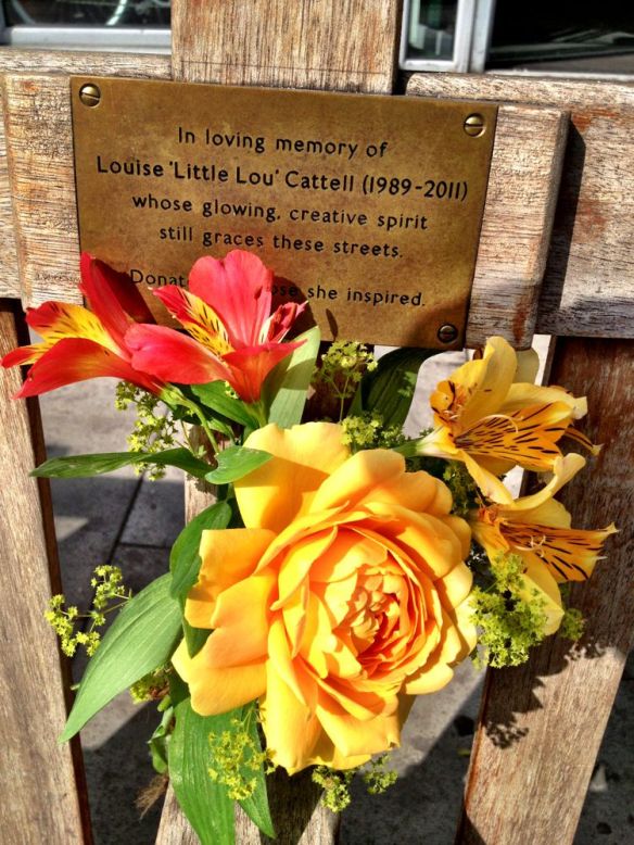The beautiful roses that Felcity KEndal gave us when Louise died - what better place to put it?