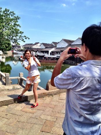 This couple were enjoying all sorts of strange poses