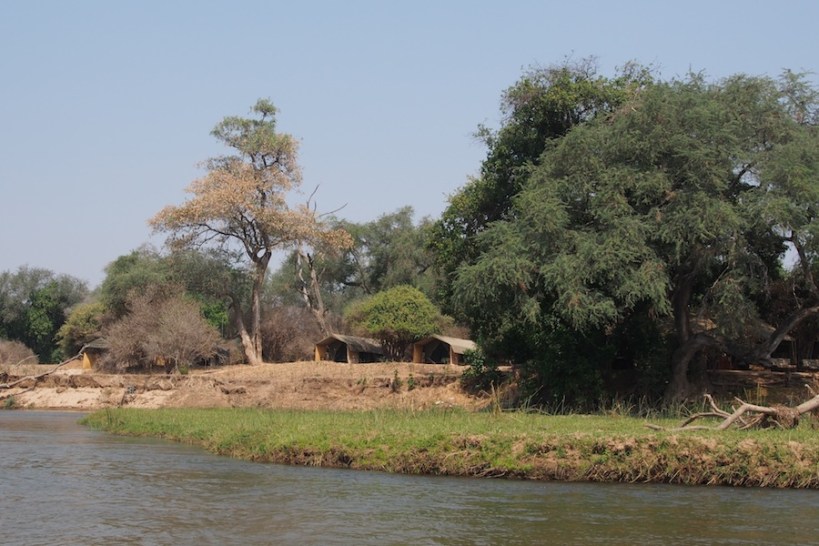 The camp as seen form the Zambezi - discreet...