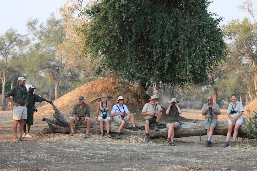 Stretch looking with disdain at his 'football team'; l-r - Reuben, Rick, me, Christine, Nick, Diane, Tim, Annie