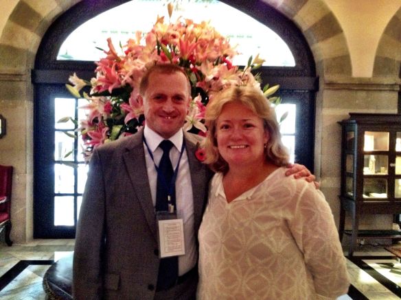 Cindy with her British High Commission deep throat in the Taj foyer