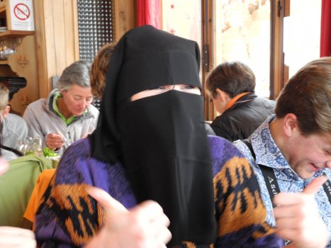 Louise in her burka on xmas day