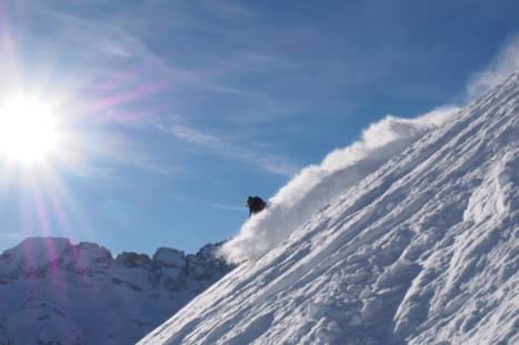 Tommy enjoying the powder on boxing day