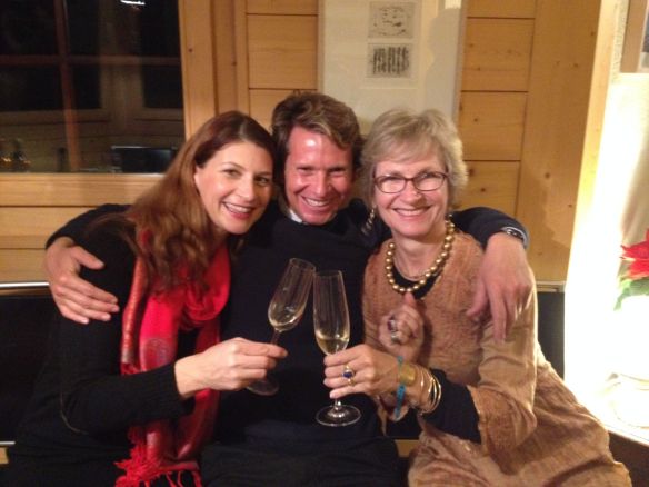 Sasha flanked by Melanie and me on NYE