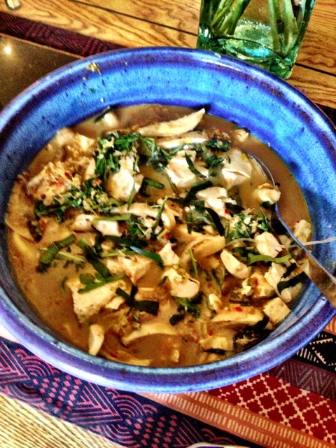Tofu, oyster mushroom red curry