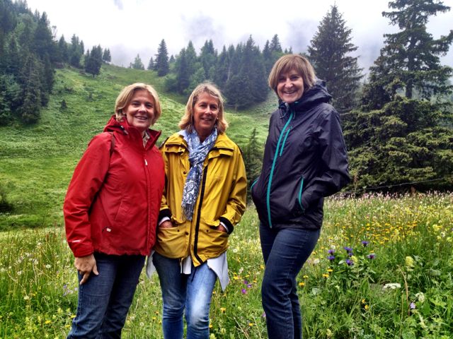 The girls dressed for rain