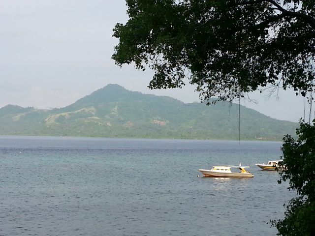the view from our chalet, across to Manado