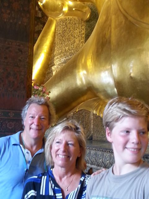 Richard, FI and Hugo and  the reclining Buddha