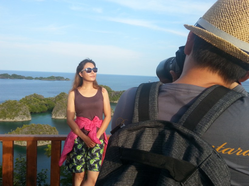 Tony snapping his wife, Kelly