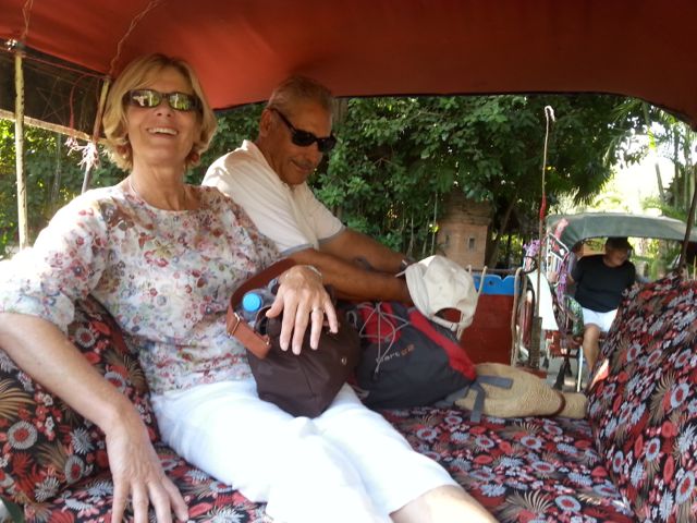 Christine and DIego on their cart!