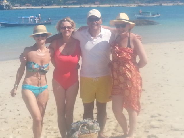 Bathing beauties  after island lunch