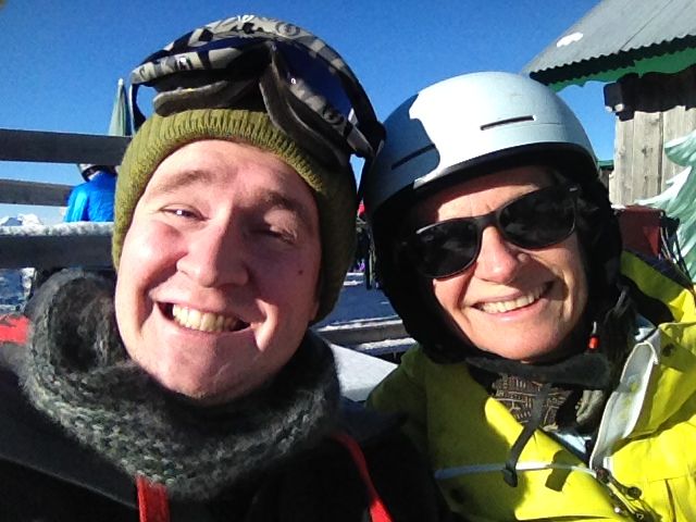 with my darling Tommy - vin chaud for him, green tea for me. How are the mighty fallen!