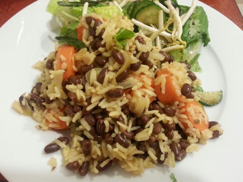 Kichadi - a spicy mix of aduki beans and rice