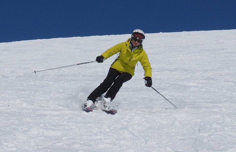 Going for it - Black Run Babe!
