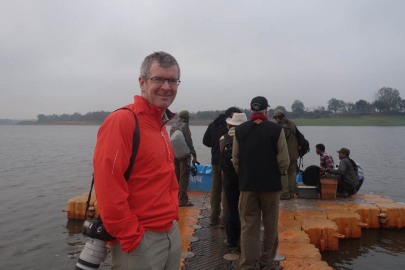You get to the Park by boat - you can see it was cold! Ross in windcheater