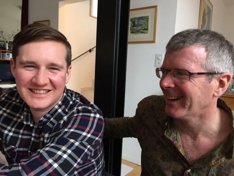 Ross and Tommy enjoying Easter lunch