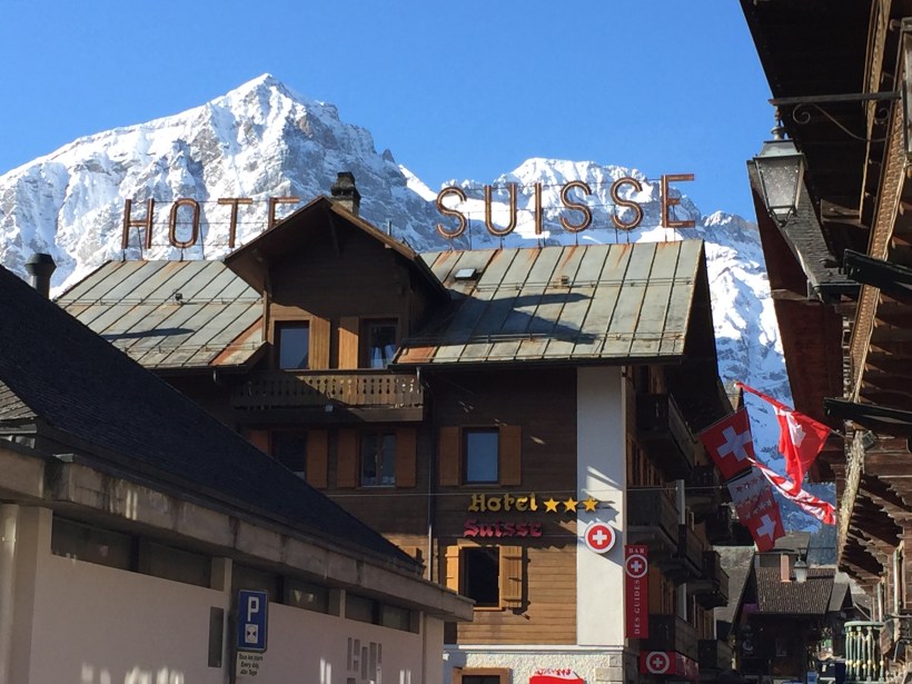 Early morning light on the DEetes Blanches in teh village