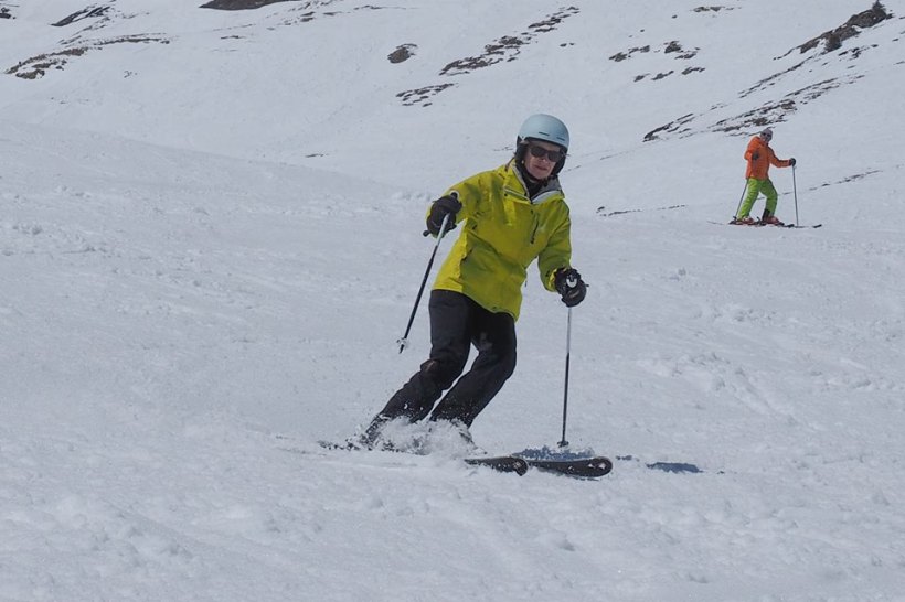 Enjoying my new skis