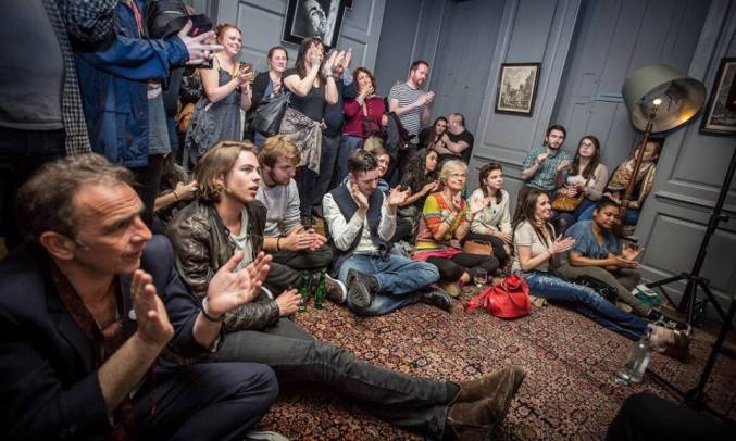 Appreciative audience, you can see me in the multi-colour top