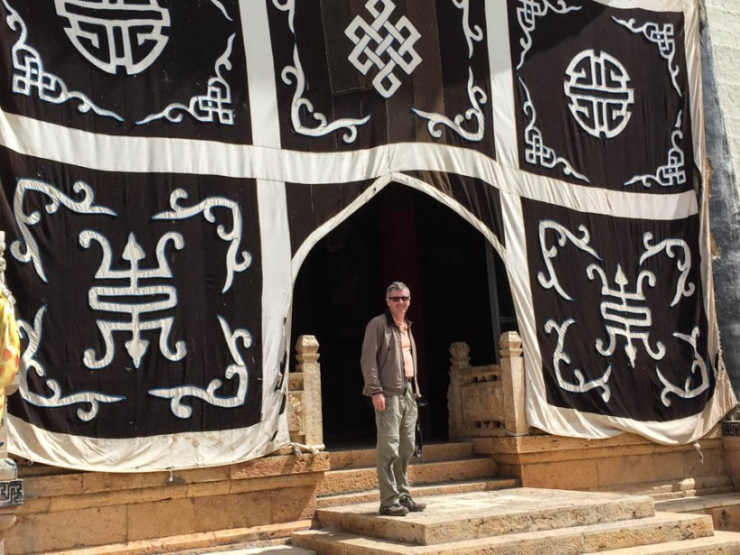 Ross outside the monastic house, where the monks live