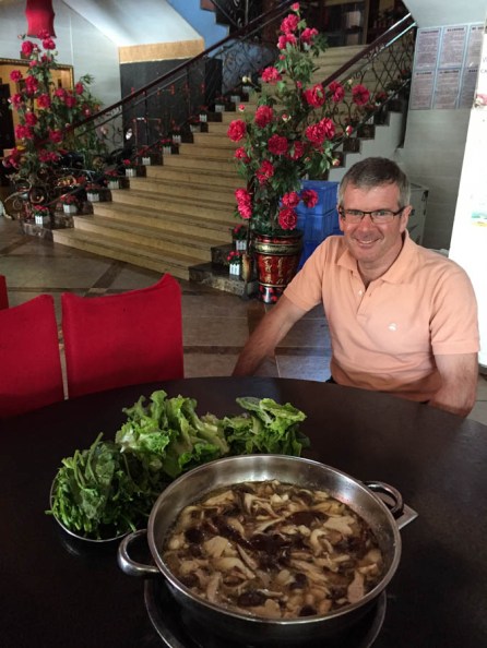 Mushroom hotpot - the Happy Room (loo) is under the grand staircase