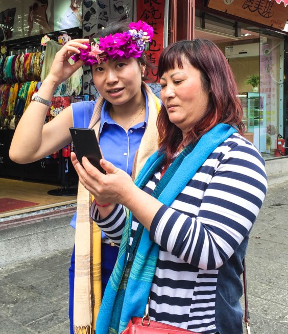 Admiring the selfie!