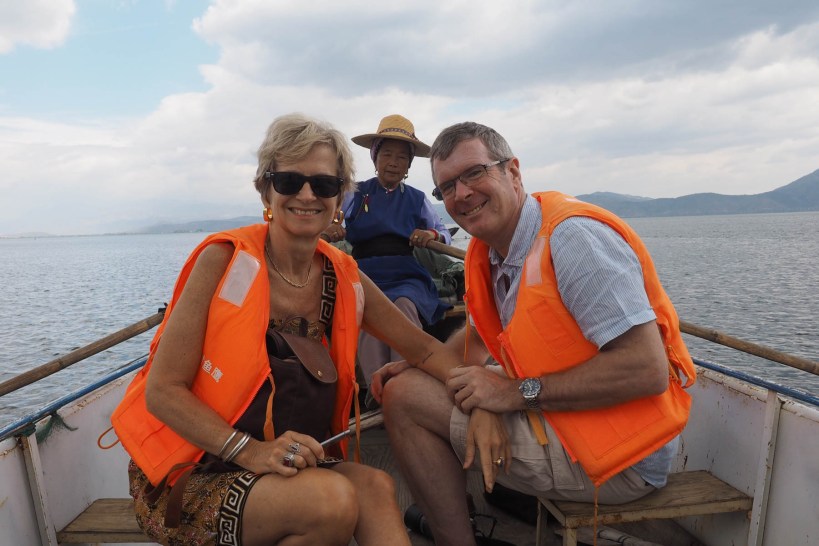 on the boat...Lake Er Hai