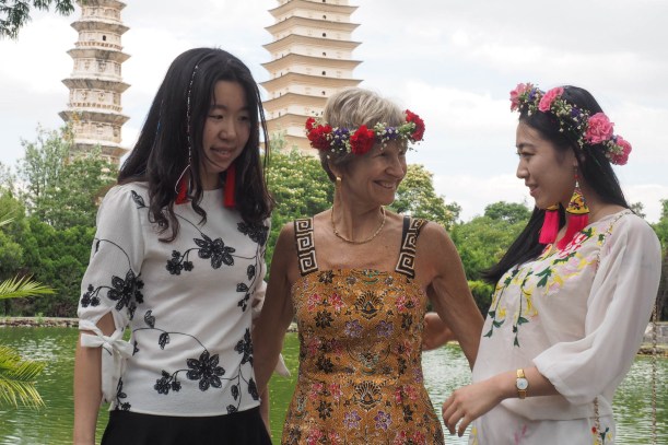 With my new friends at the Three Pagodas