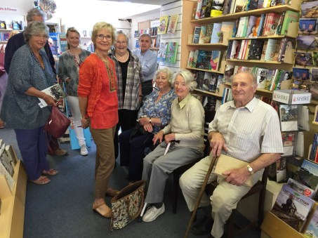At Paragon Books in Sidmouth. Hazel is second form right, next door to Sid, mum's 'knight in shining armour'