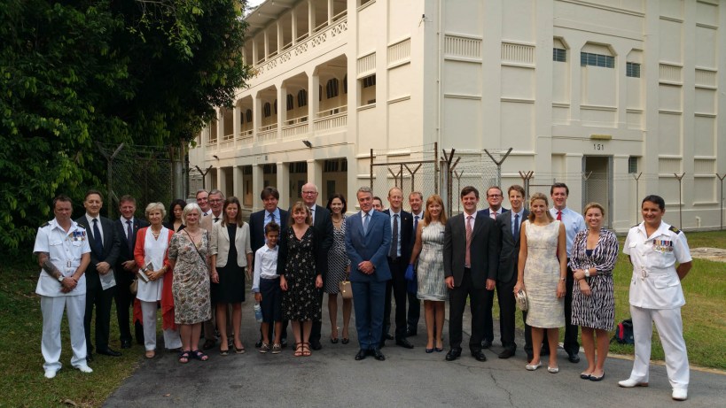 The OE team outside the Changi prison hospital, home to the Changi murals